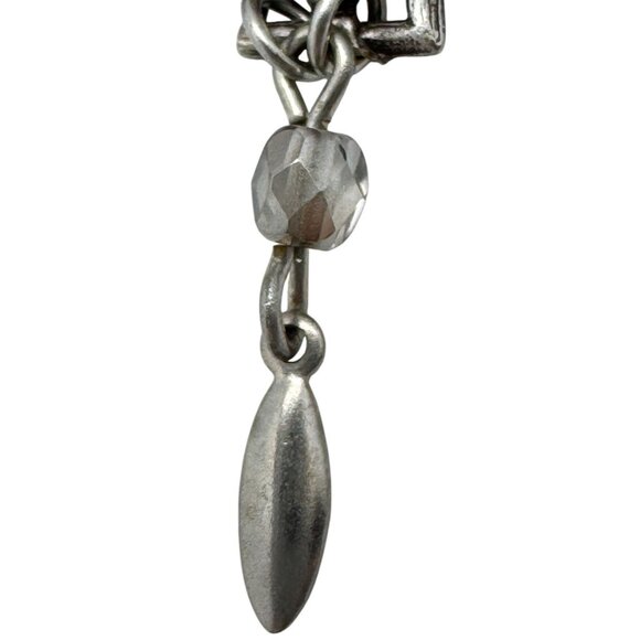 Bohemian Dangle Earrings Mother-Of-Pearl Silver-Tone Unique 2" - Picture 7 of 9